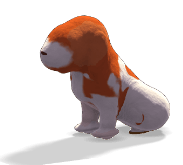 Saint-Bernard en 3D, assis