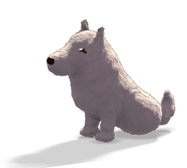 Samoyède en 3D, assis
