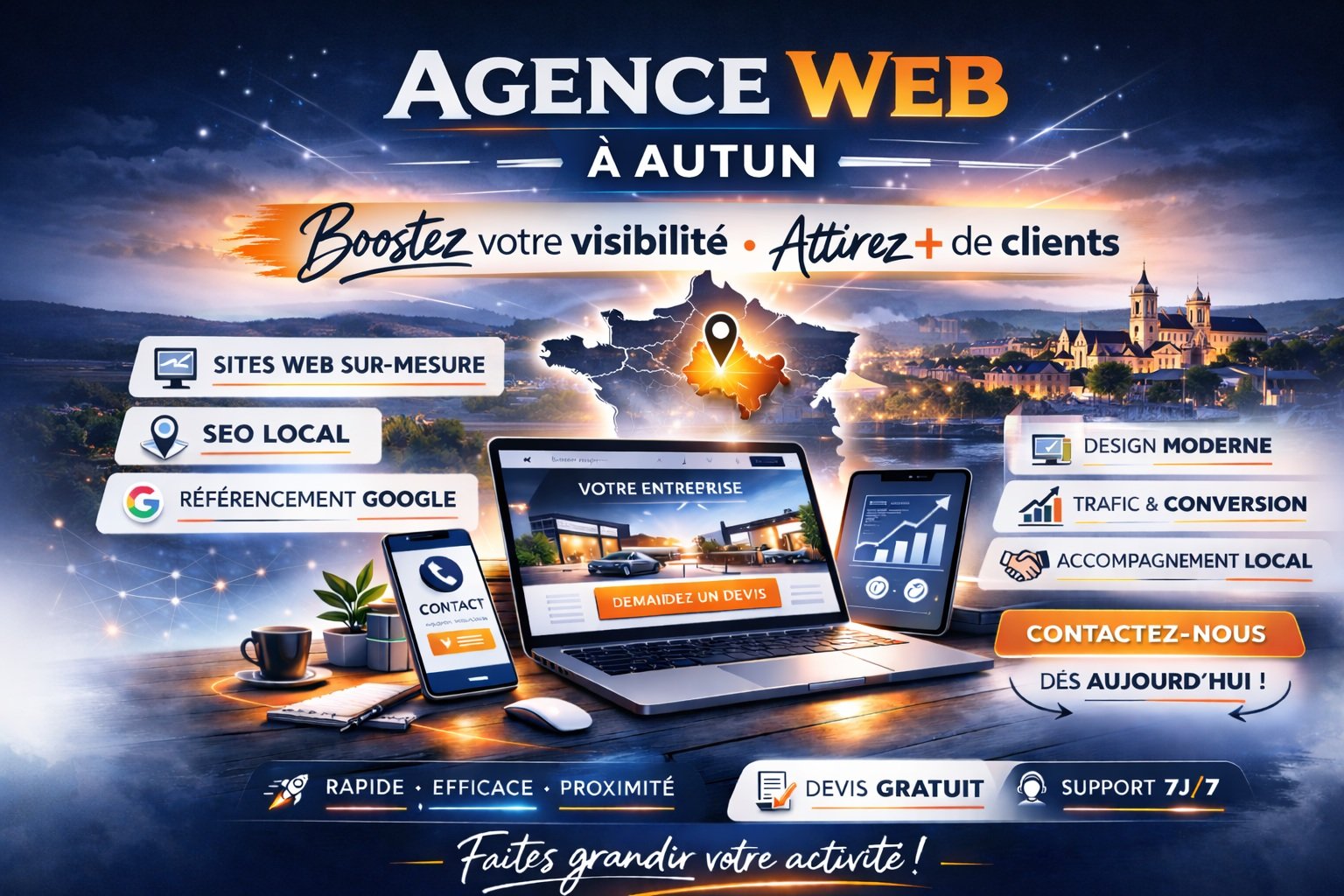 agence web Autun – création de site internet pour artisans et PME par Gradly Concept