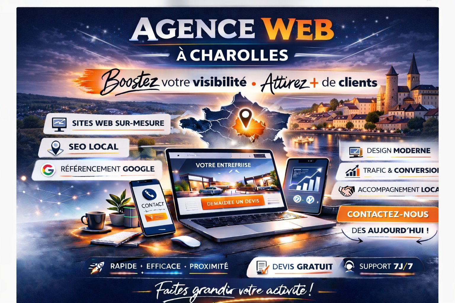 agence web Charolles – création de site internet pour artisans et PME par Gradly Concept