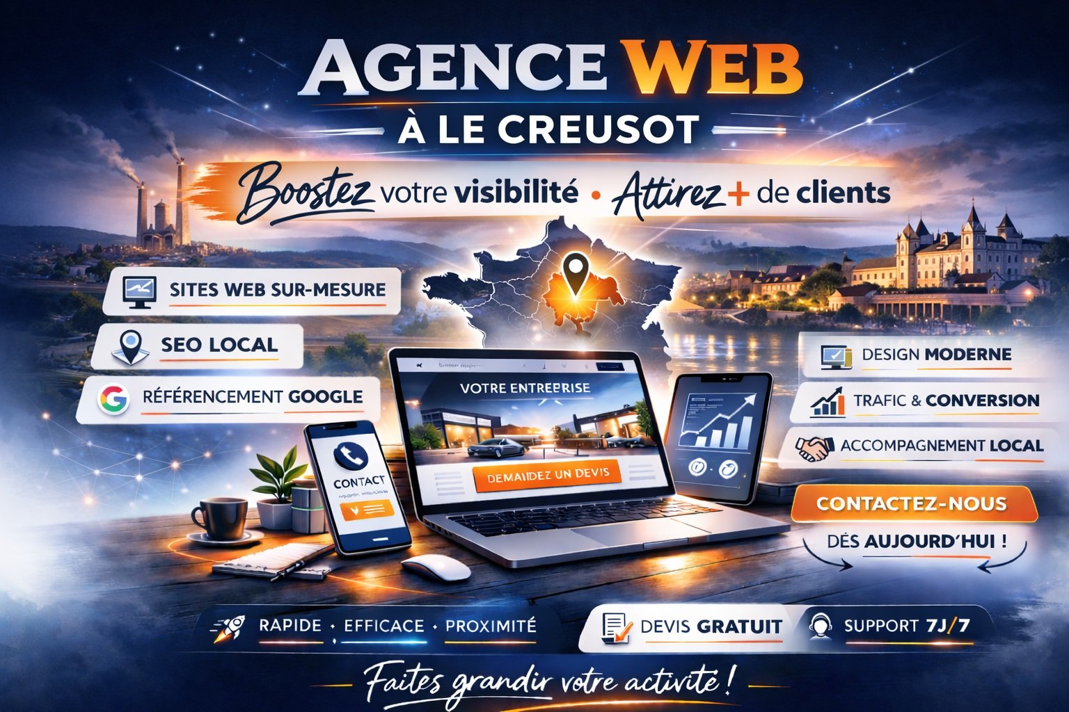 agence web Montceau-les-Mines – création de site internet pour artisans et PME par Gradly Concept