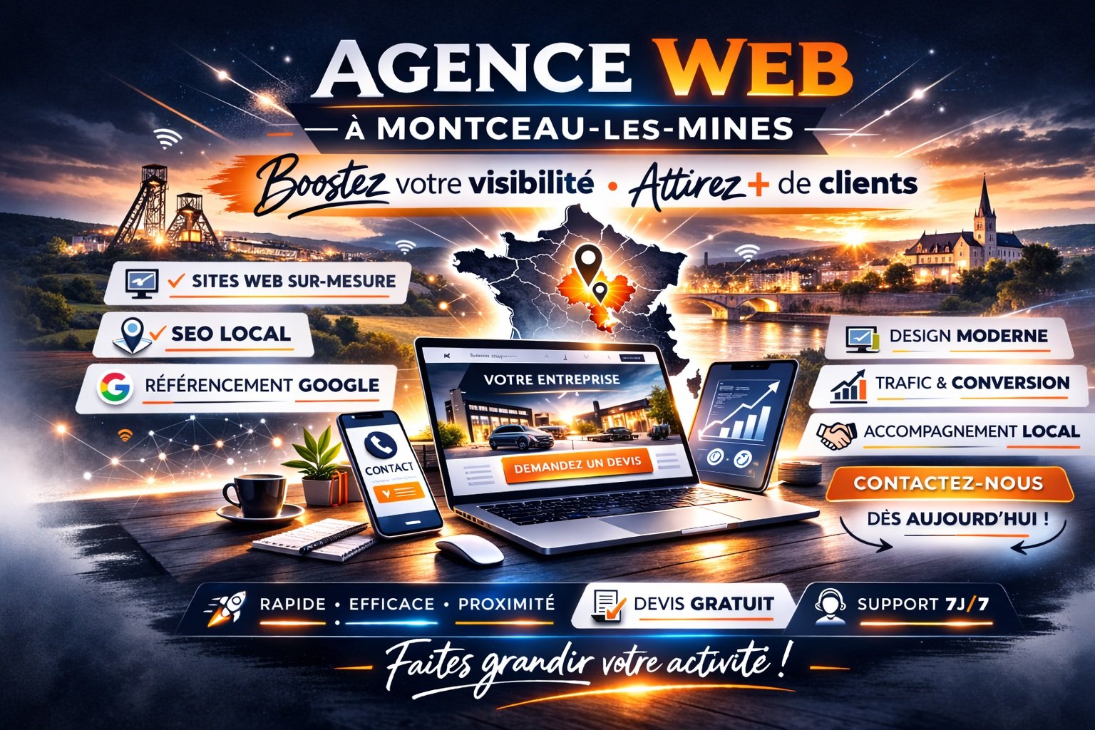 agence web Montceau-les-Mines – création de site internet pour artisans et PME par Gradly Concept
