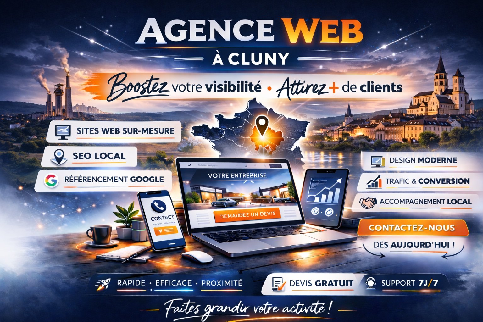 agence web Cluny – création de site internet pour artisans et PME par Gradly Concept