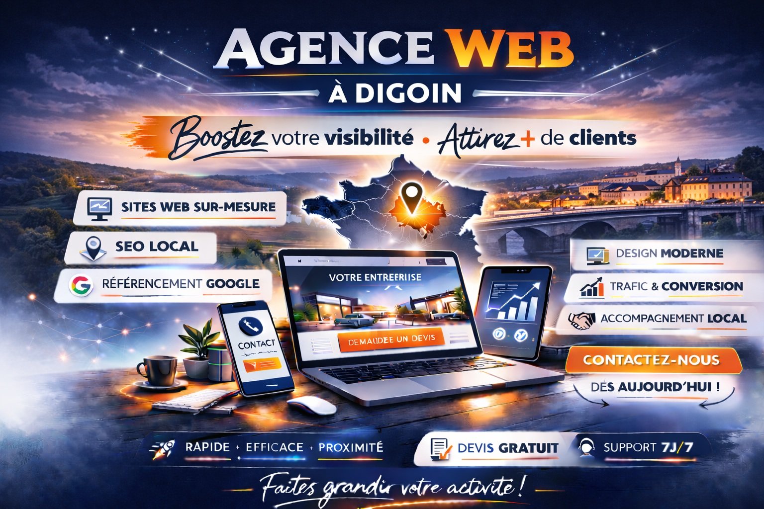 agence web Digoin – création de site internet pour artisans et PME par Gradly Concept