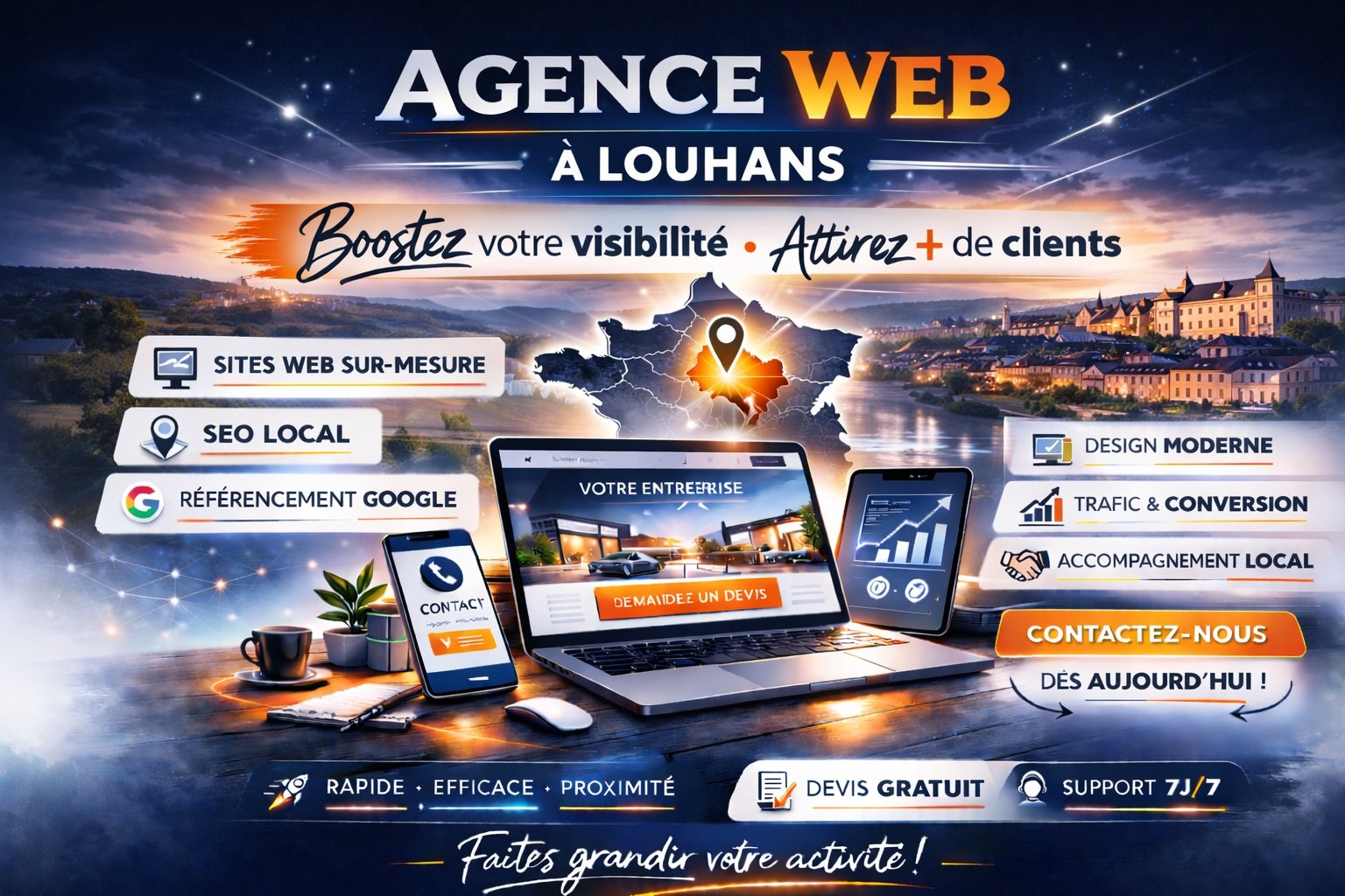 agence web Louhans – création de site internet pour artisans et PME par Gradly Concept