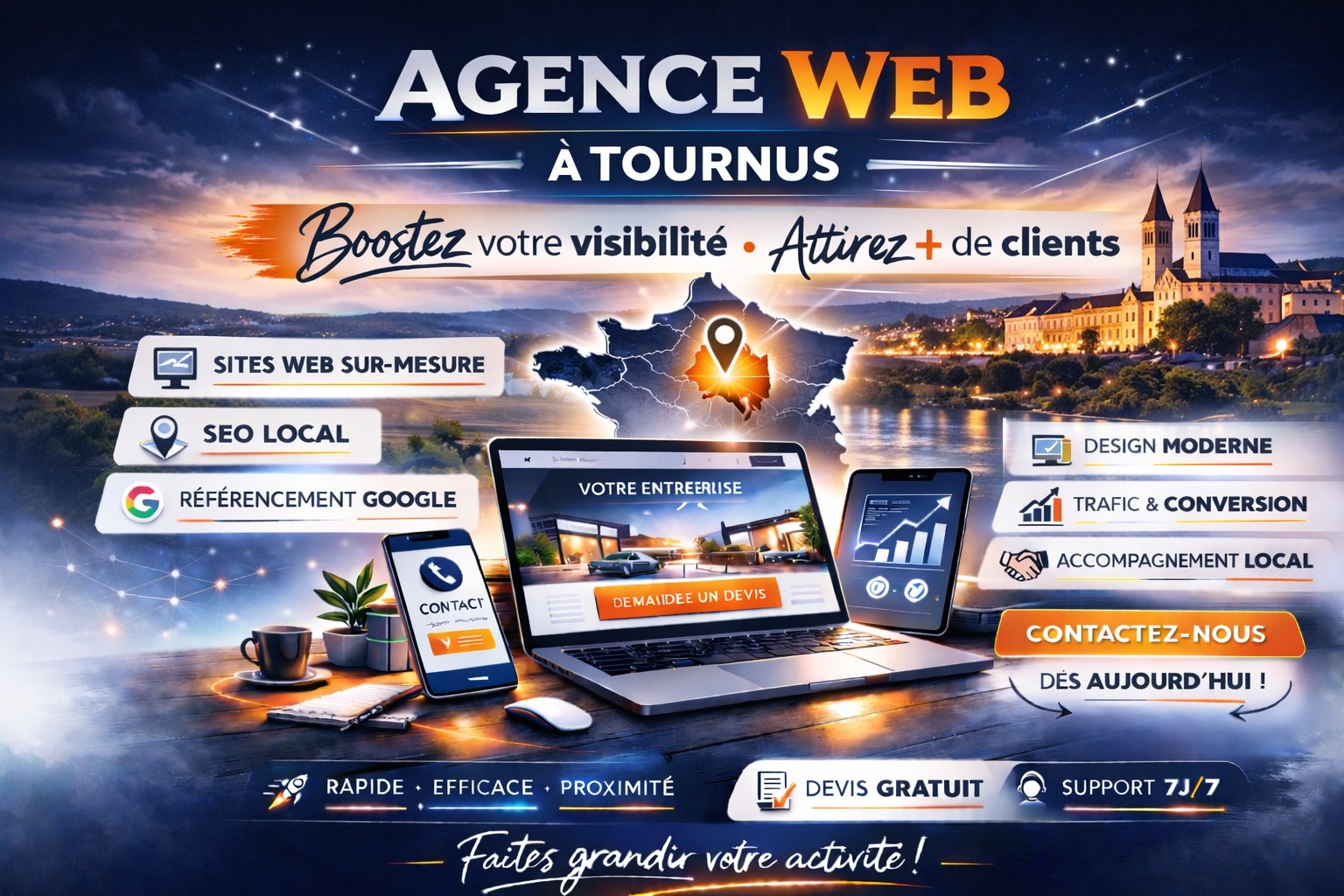 agence web Tournus – création de site internet pour artisans et PME par Gradly Concept