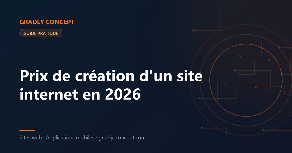 prix de création d'un site internet en 2026 — tarifs d'un site vitrine, d'une landing page et d'un site e-commerce